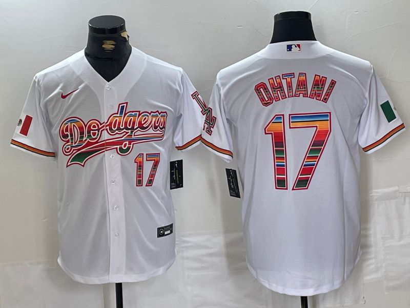 Men Los Angeles Dodgers 17 Ohtani White Fashion Nike Game MLB Jersey style 59